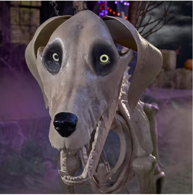 Home Accents Holiday 7 ft. Skelly's Dog Home Depot skeleton dog skeleton dog