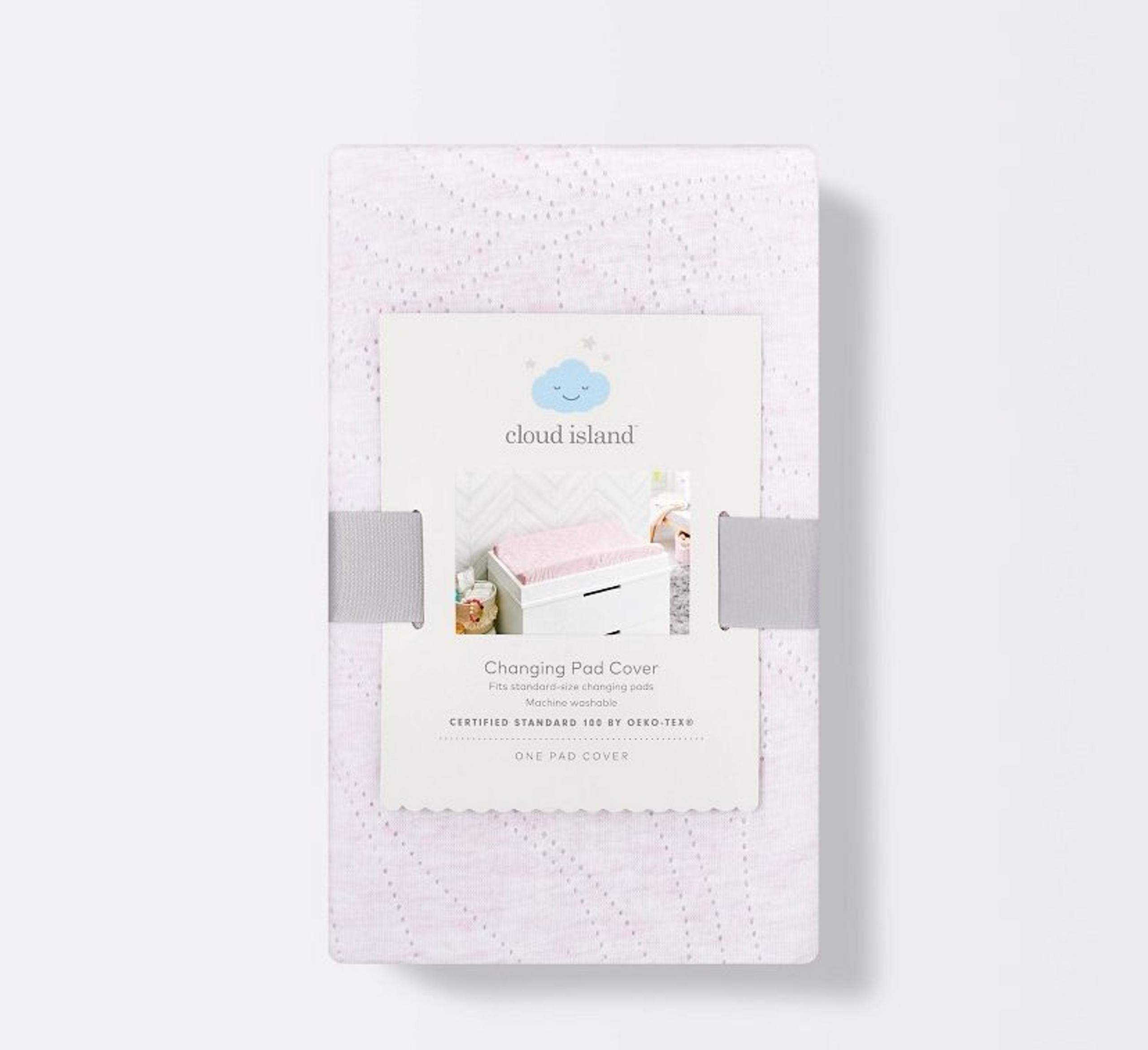 Cloud Island Changing Pad Cover Soft Pink Leaves