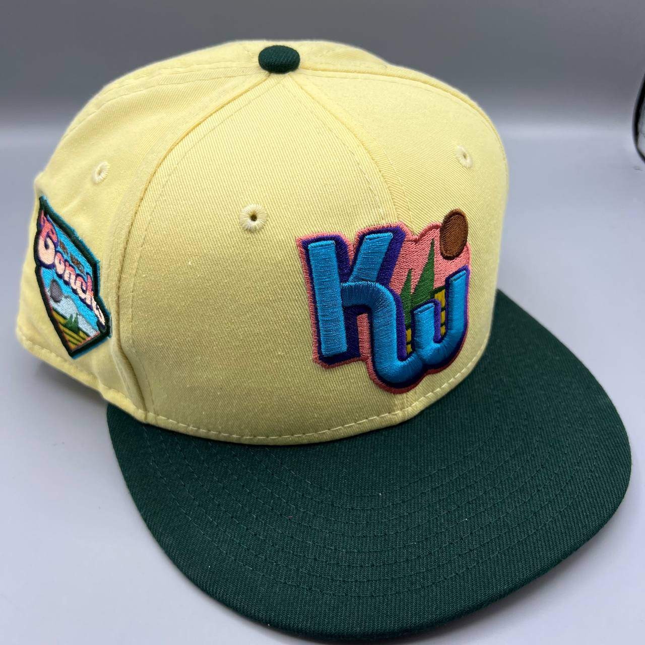 Key West Conchs Hat Men 7 5/8 Beige Green 59Fifty New Era MiLB Fitted Cap