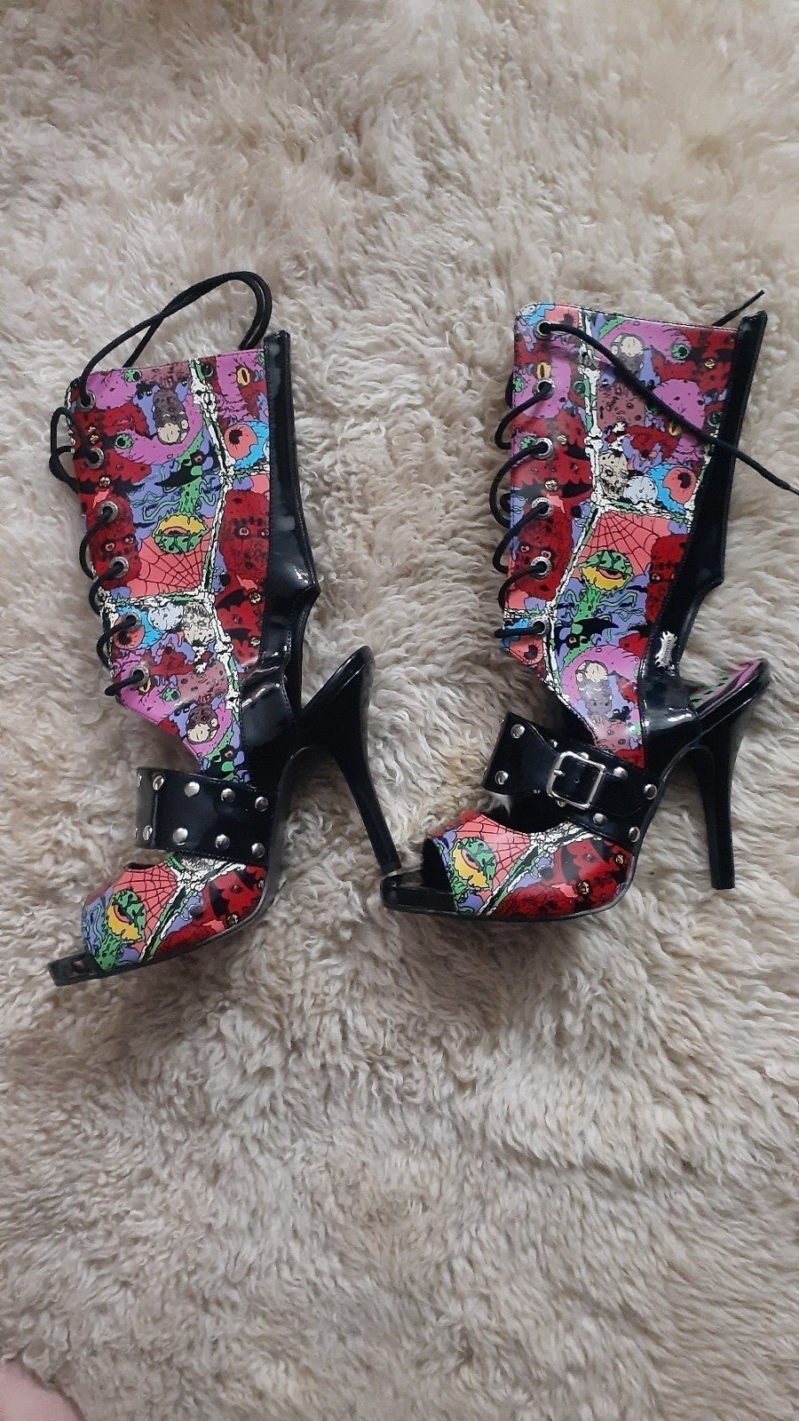RETIRED DOLLS KILL KILLSTAR DEMONIA ZOMBIE BOOTS HEELS SEXY PINUP GOTH GOTHIC 8