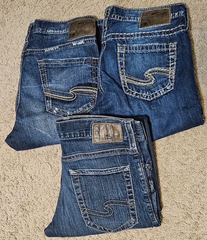 3 pairs of mens Silver Jeans