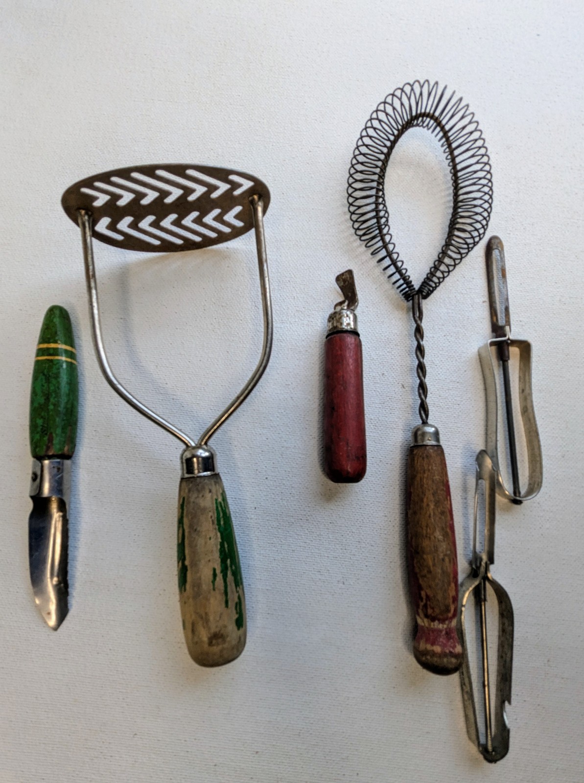 Vintage Wooden Metal kitchen Utensils Lot of 6 N-2