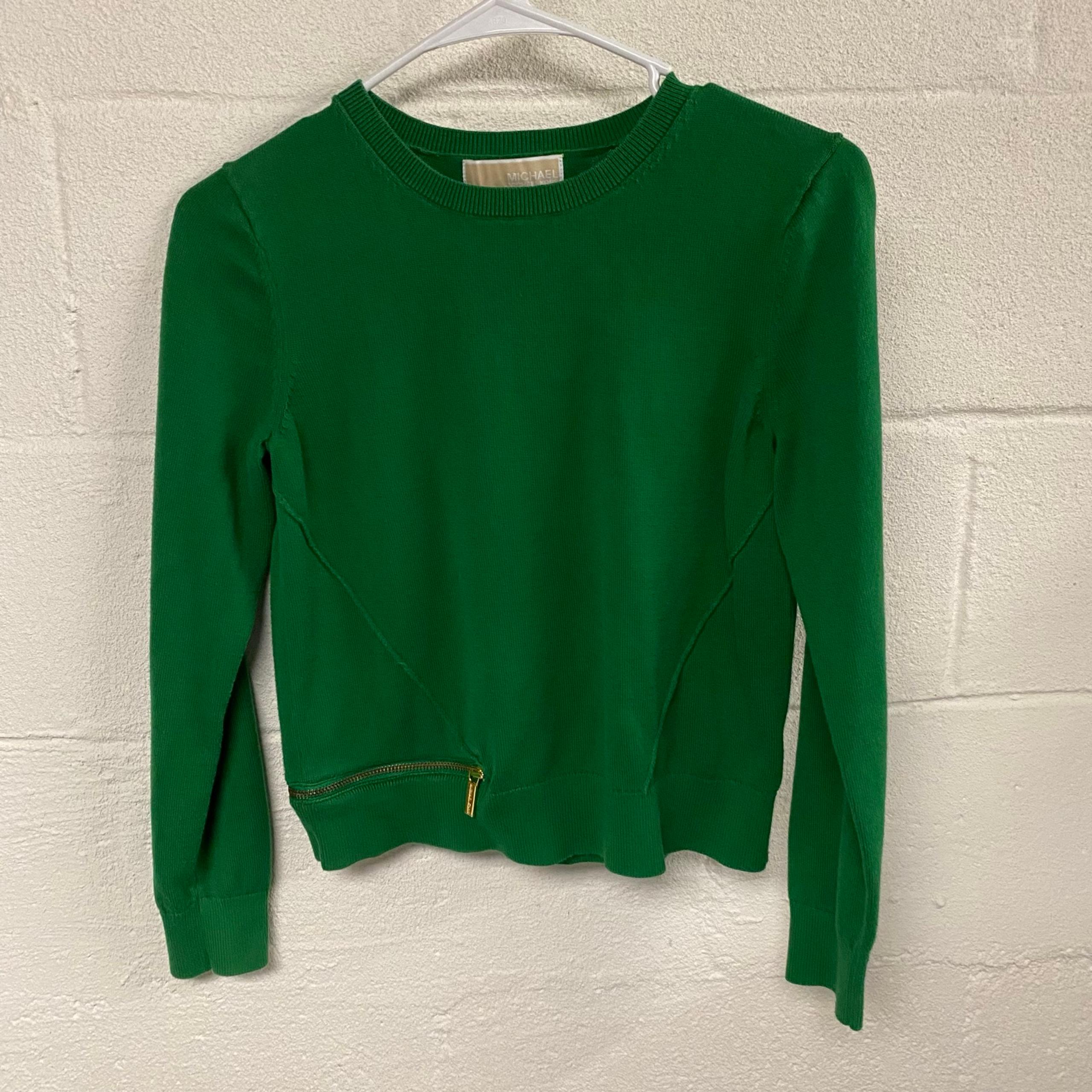 Michael Kors Green Crew Neck Long Sleeve Sweater Size P/S