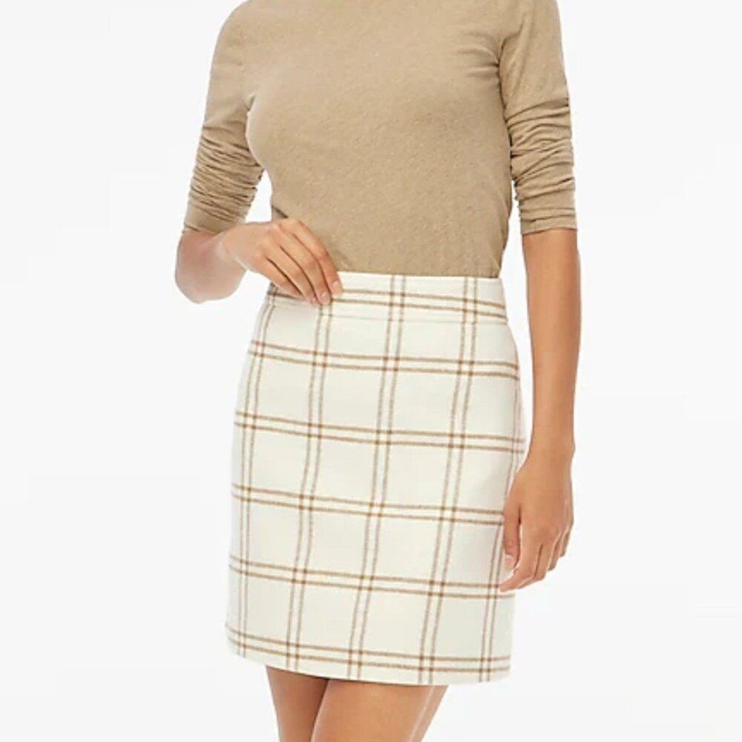 J. Crew Plaid Wool Blend A-Line Mini Skirt Size 20/2X NWT