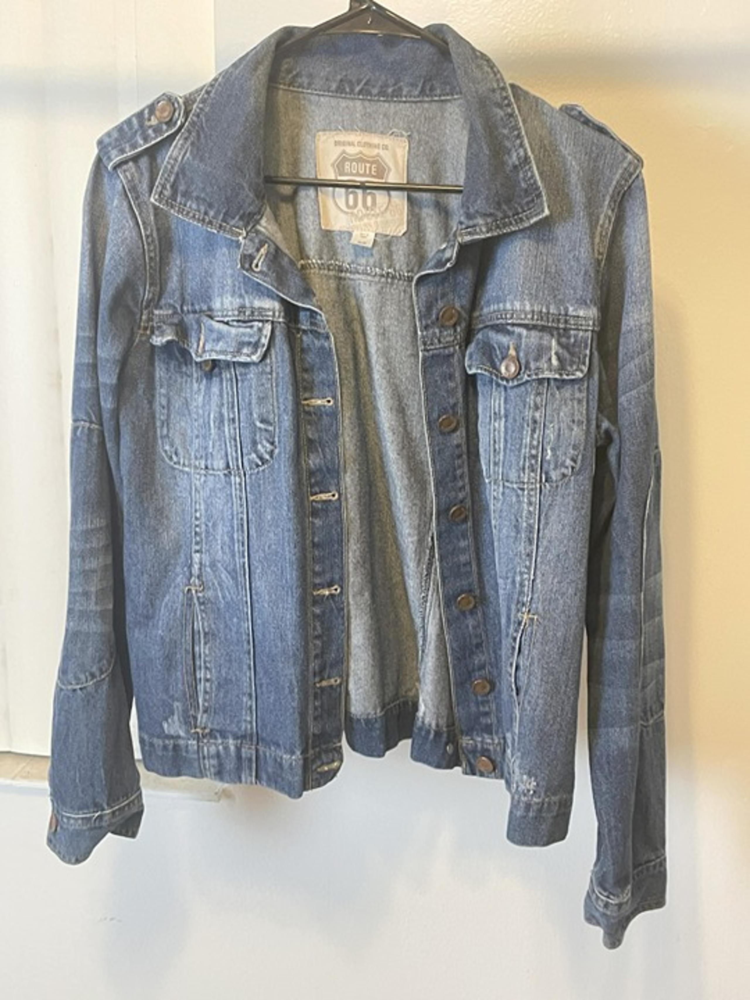 Women Route 66 Denim Jean Jacket - Size XL - Blue