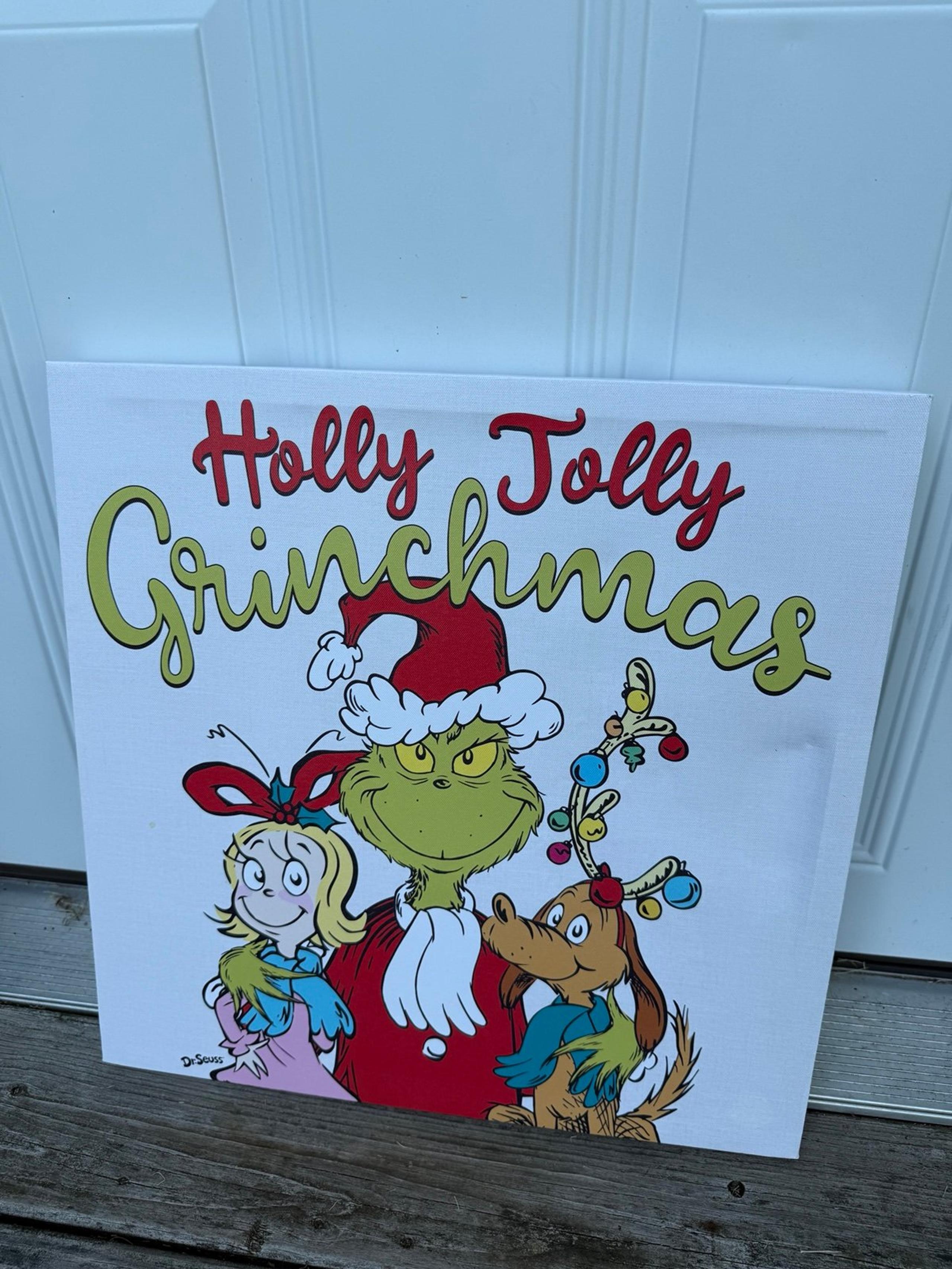 Holly jolly grinch wall decor