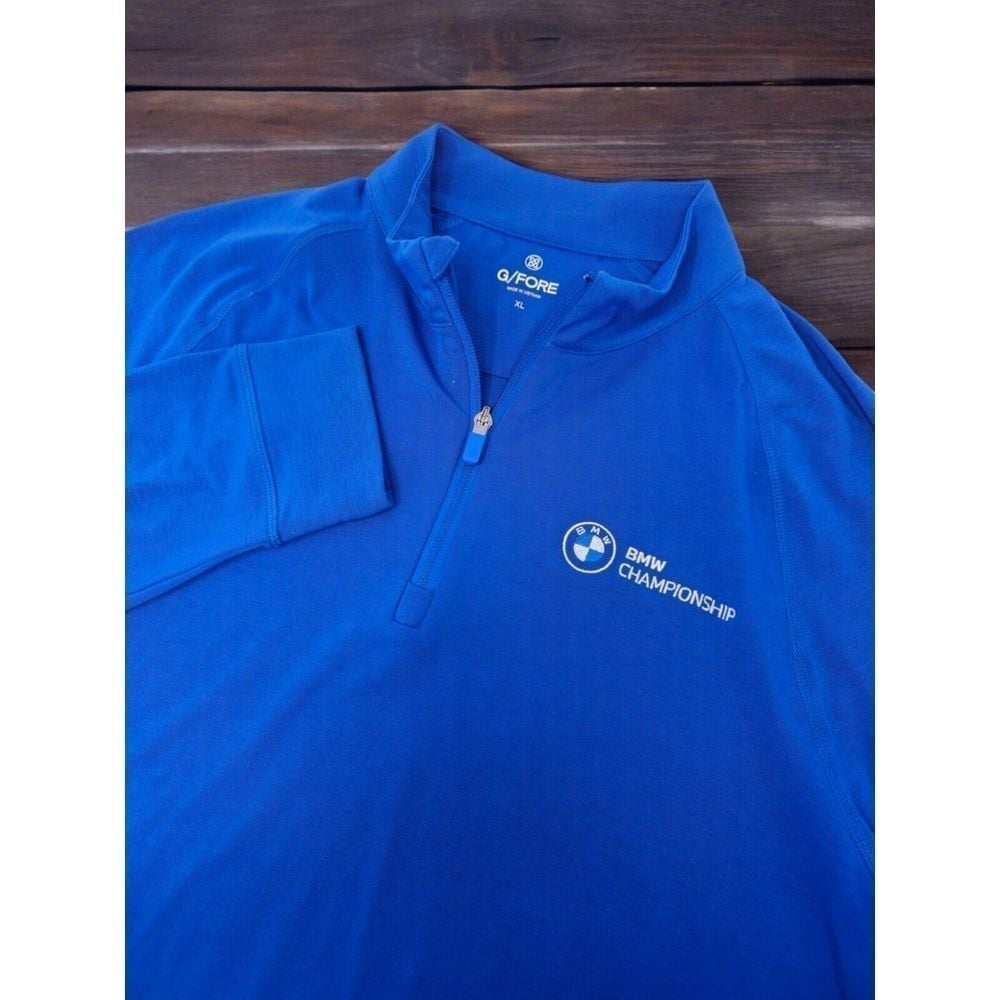 G/FORE Size XL Luxe Staple Midlayer Blue 1/4 Zip Golf Pullover BMW Championship