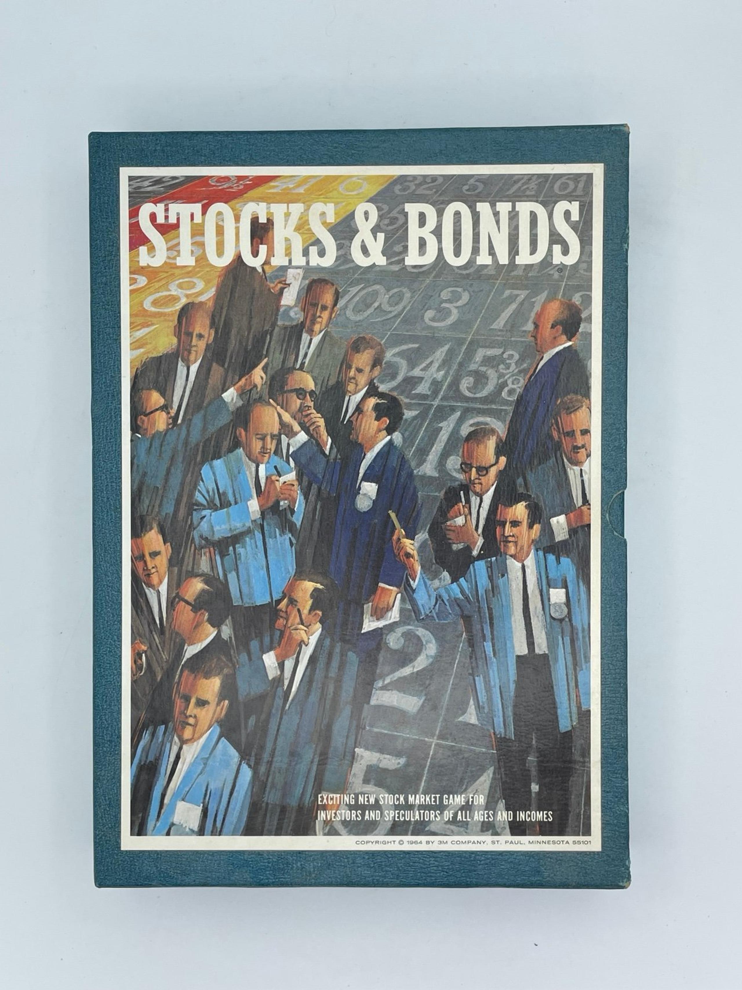 3M 1964 Stocks and Bonds Bookcase Board Game, Incredible Condition