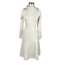 SANDRO Flavio Cold Shoulder Crochet Lace Fit and Flare Mini Dress Size 3