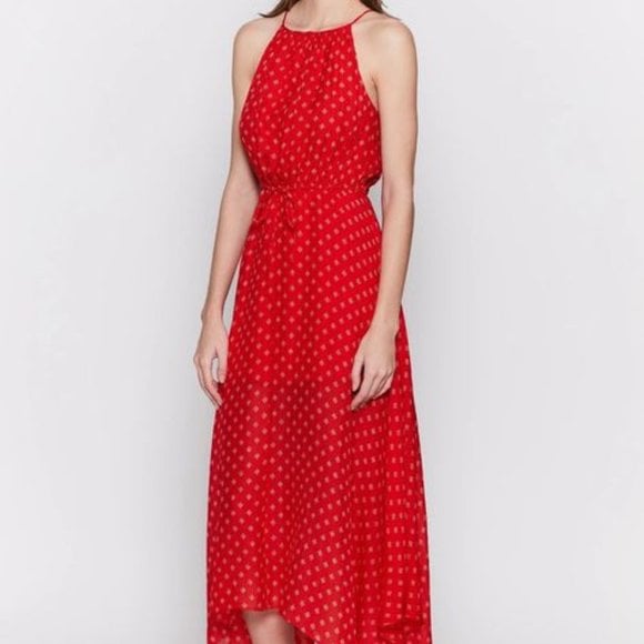 Joie Matalina Silk Halter Dress Tropic Red Sz XS