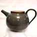 Hand Thrown Art Pottery Tea Set 5 Piece Moss Green Glaze Missing Pot Lid Signed