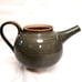 Hand Thrown Art Pottery Tea Set 5 Piece Moss Green Glaze Missing Pot Lid Signed