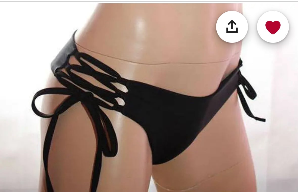 Black bikini bottoms dance shorts pole cheeky low rise