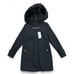 COLE HAAN Wool Blend Faux Fur Hooded Coat