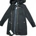 COLE HAAN Wool Blend Faux Fur Hooded Coat
