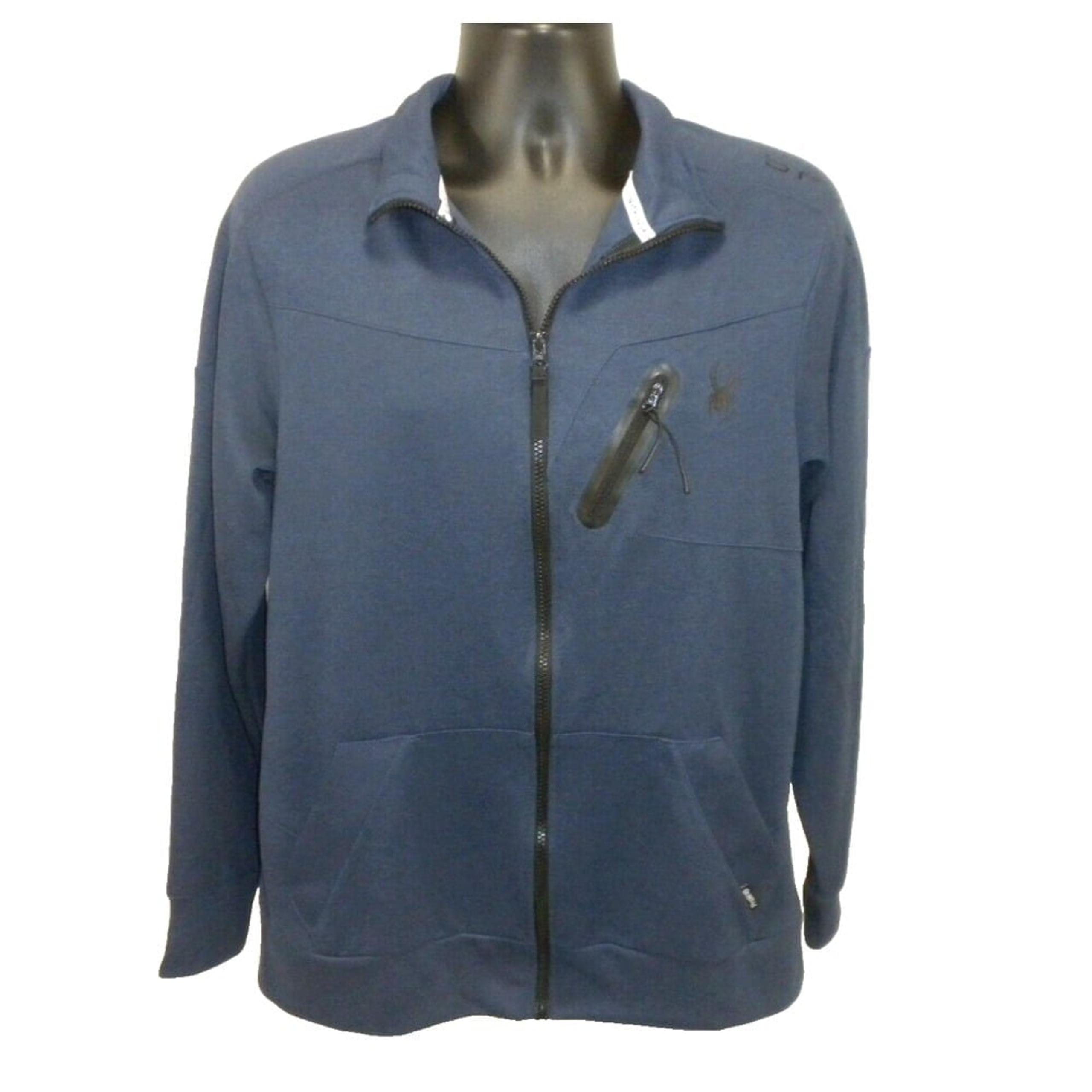 Spyder Jacket Mens M Blue Active Bandit Prow B Full Zip Performance Fleece Logo