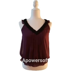 XOXO Purple Blouson Top with Black Rosette around the neckline