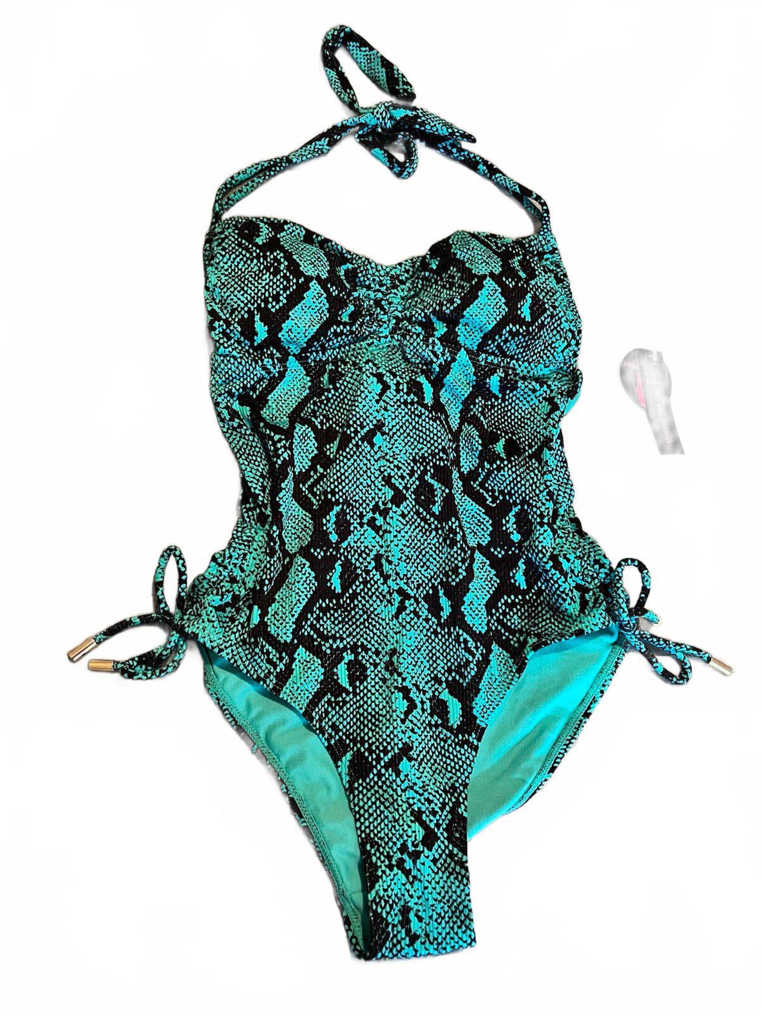 NWT*One-piece Swimsuit, halter top tie, cheeky high leg 1 piece (size Medium)