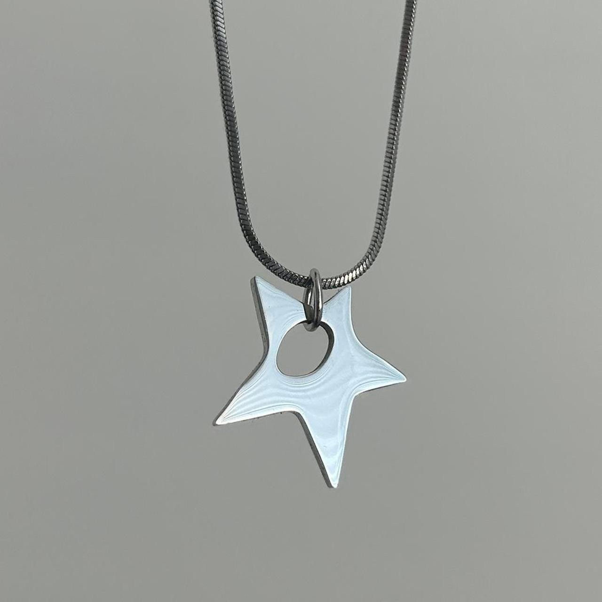 Necklace Stainless Steel Star Charm Necklace y2k minimalist silver chain jewelry