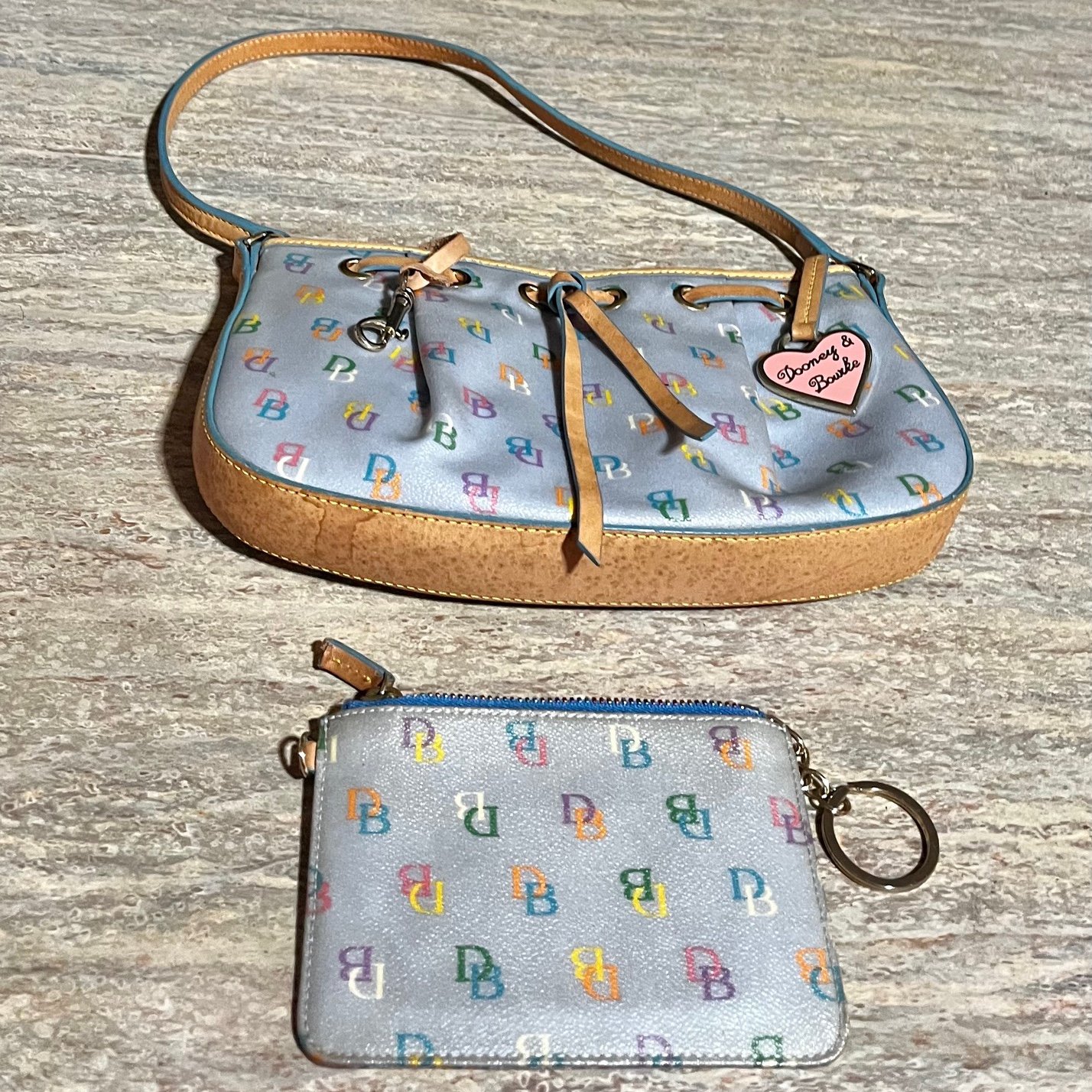 Dooney & Bourke blue multicolored bag set