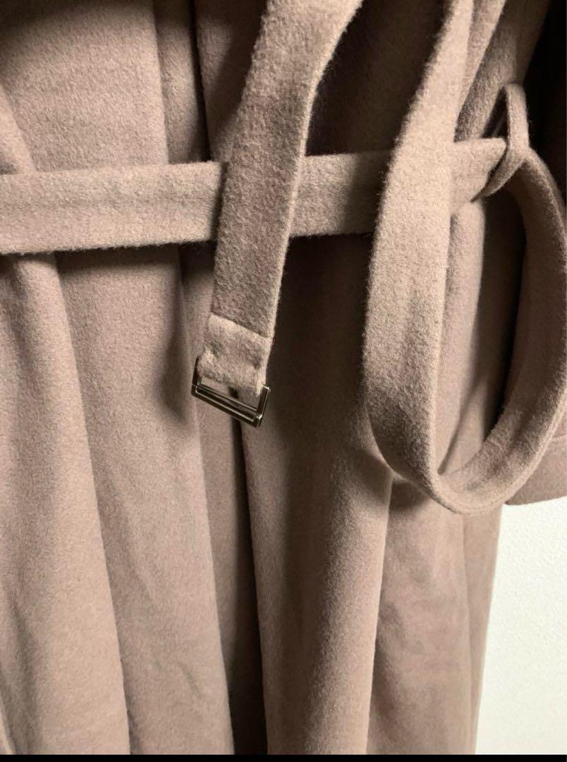 JUSGLITTY✨Belted Long Coat, Mocha, Size 1 - detail
