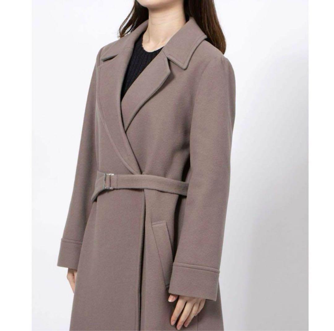 JUSGLITTY✨Belted Long Coat, Mocha, Size 1 - detail