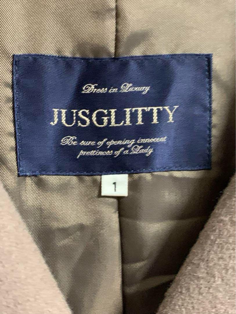JUSGLITTY✨Belted Long Coat, Mocha, Size 1 - detail