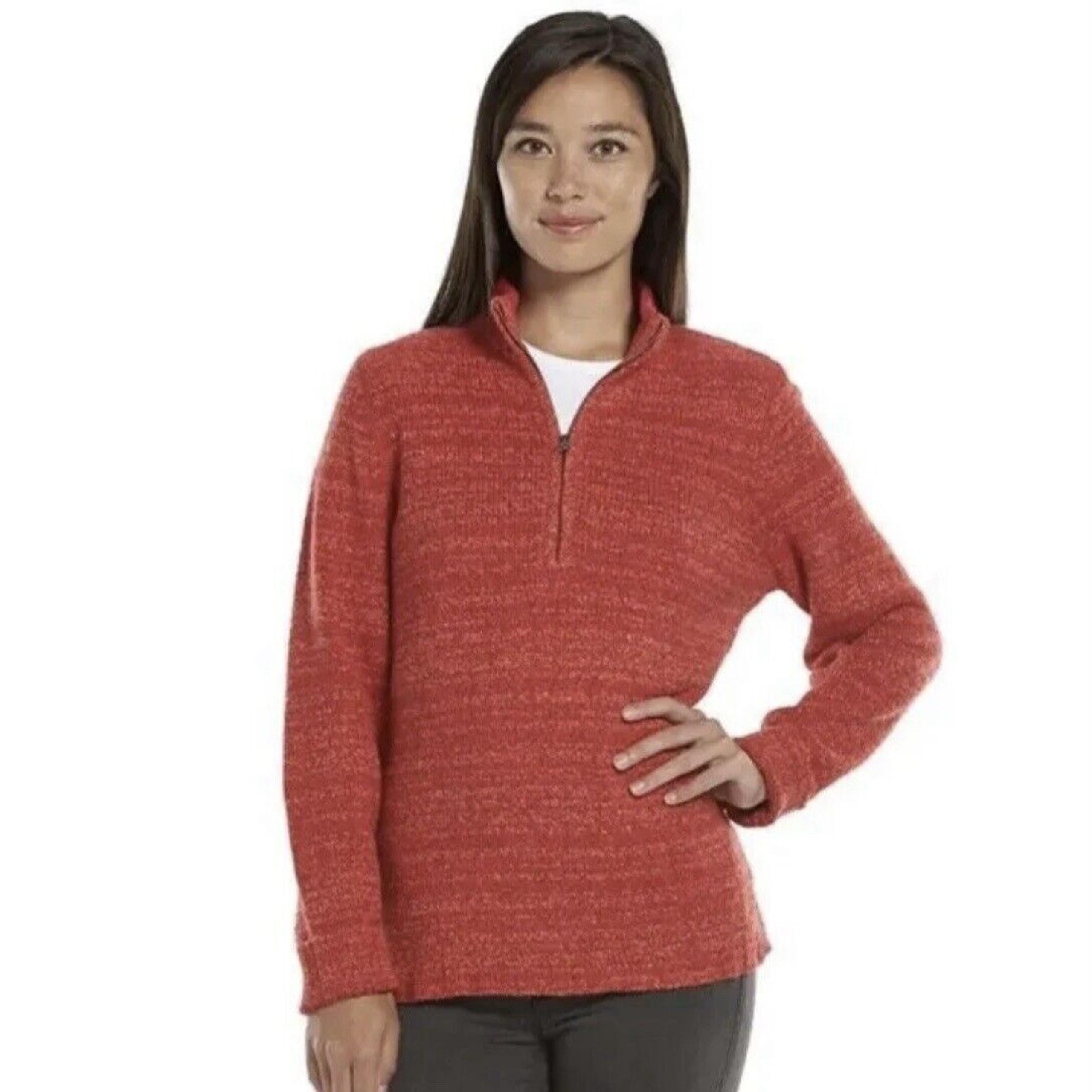 Woolrich Red Orange Sweater 1/4 Front Zipper Small