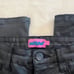 Edikted Luna Faux Leather Flare Jeans Small Black