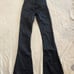 Edikted Luna Faux Leather Flare Jeans Small Black