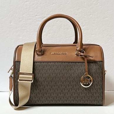 Michael Kors Jet Set Travel Medium Duffle Shoulder Bag MK Brown