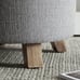 Round Tufted Storage Ottoman, Grey Faux Linen Home Furniture