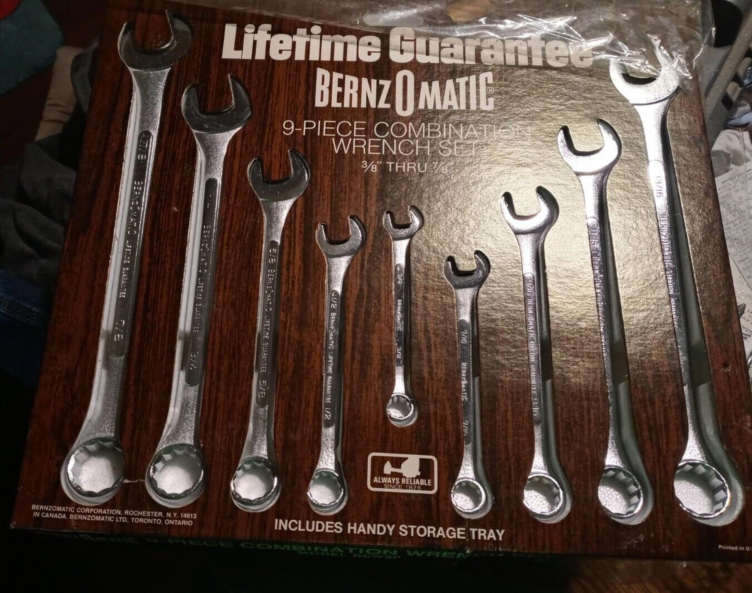 Vintage Bernzomatic 9 Piece Combination Wrench Set rare to find