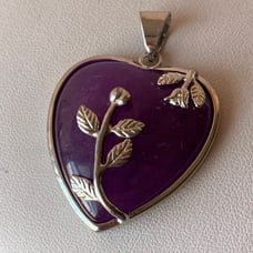 Vintage Genuine Amethyst Sterling Silver Pendant