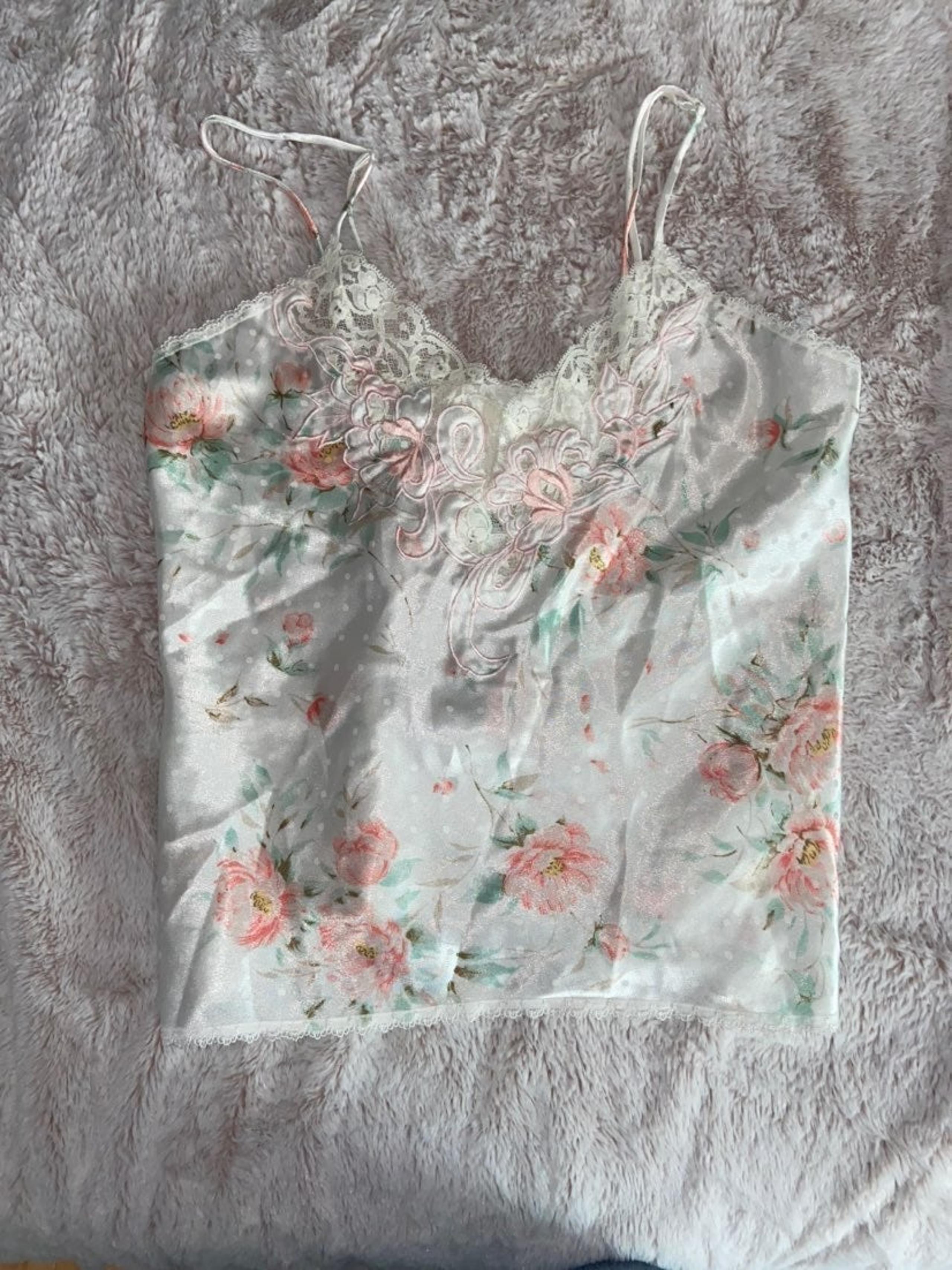white satin lace camisole