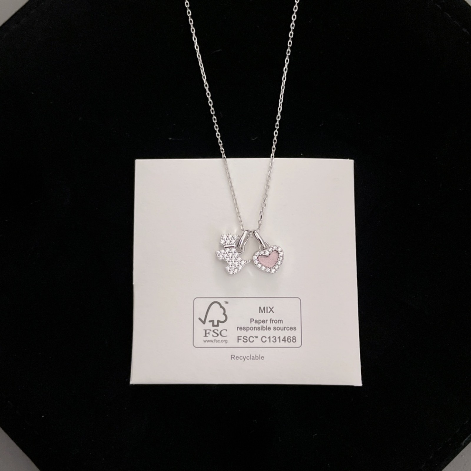 Silver puppy necklace