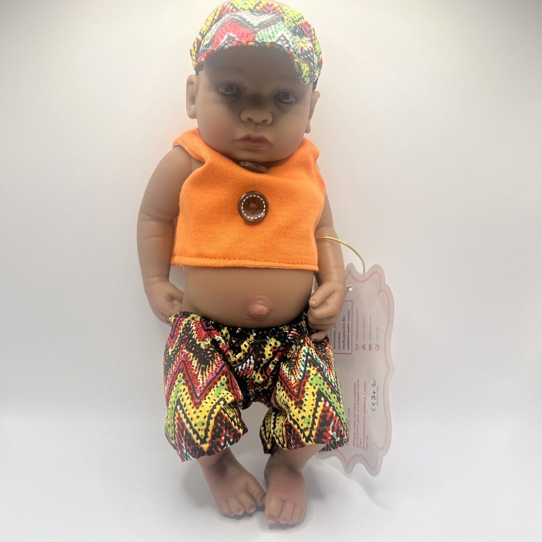 NPK African Newborn Baby Doll Lifelike Realistic Baby Boy