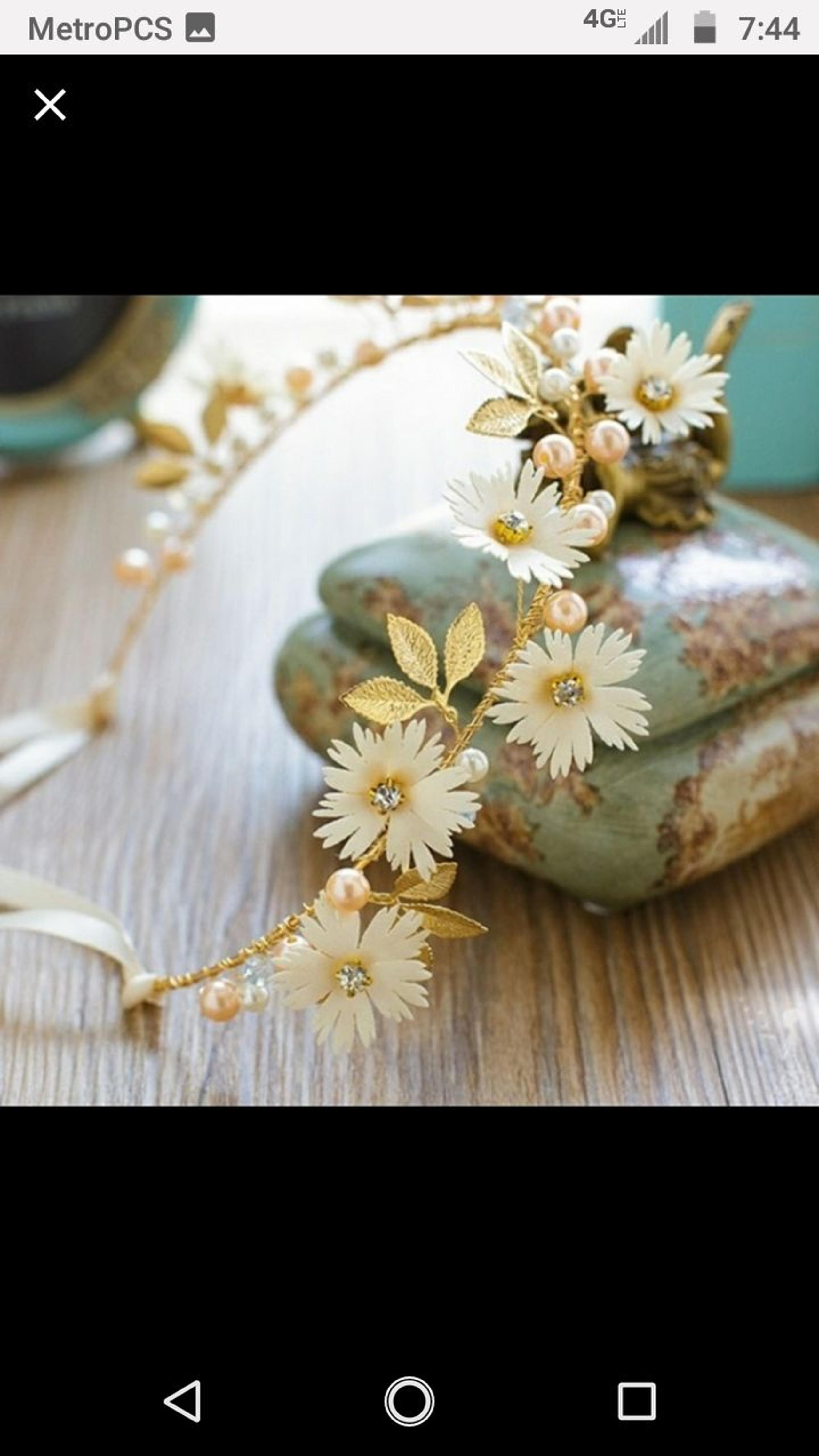 Wish head wrap pearls and flowers