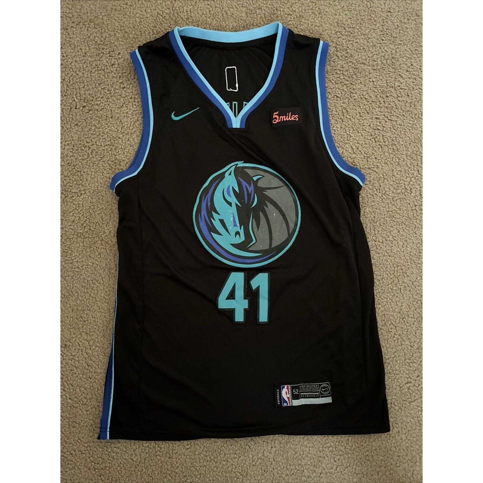 Dirk Nowitzki Dallas Mavericks Nike City Edition Swingman Jersey Men's SZ 52