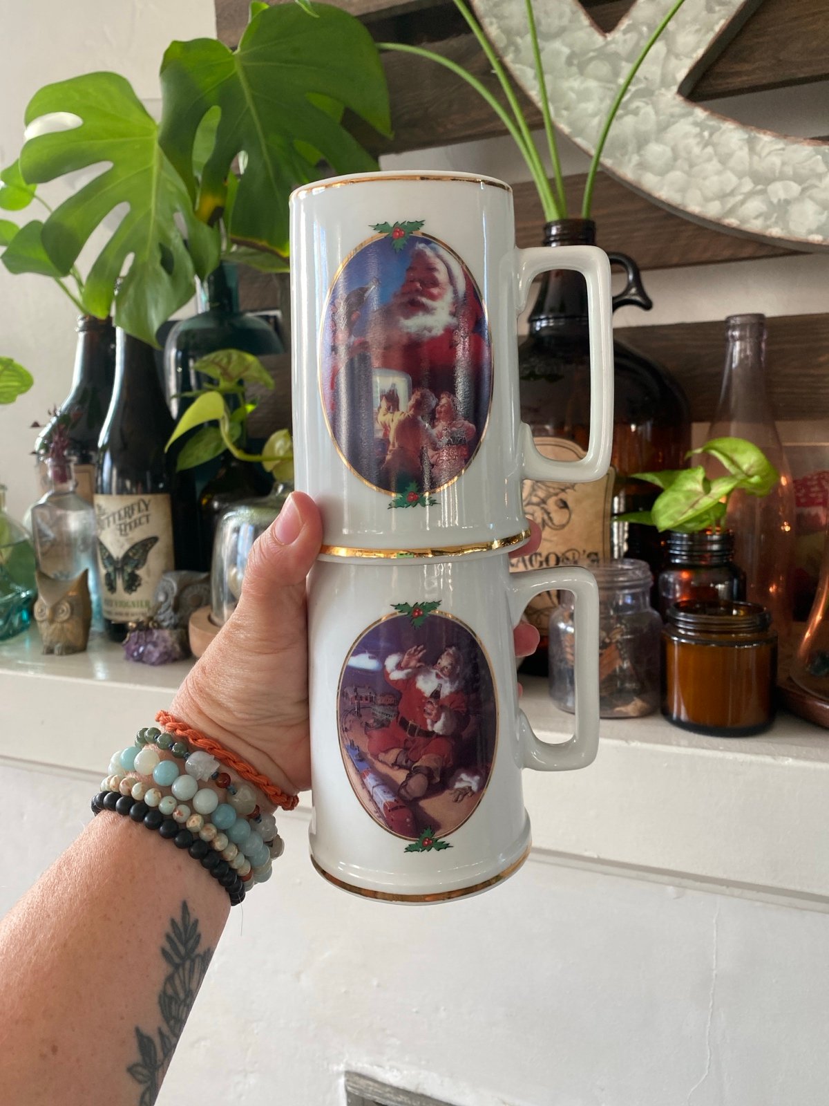 Vintage Coca-Cola Santa mug collector's edition set from 1996