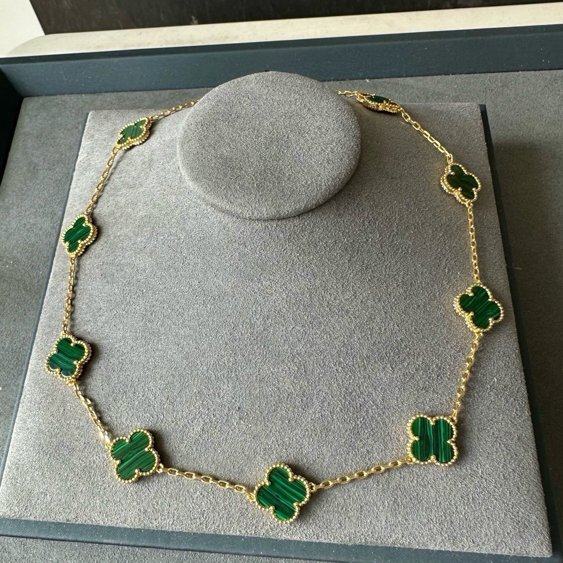 Clover malachite necklace 925 silver 18k gold plated 10 motifs clover necklace