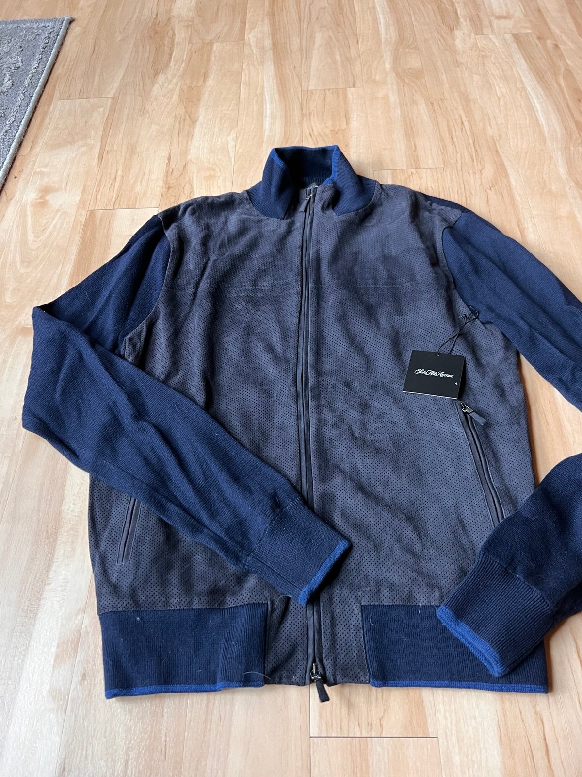 Jacket saxs 5th avenue blue suede sweater