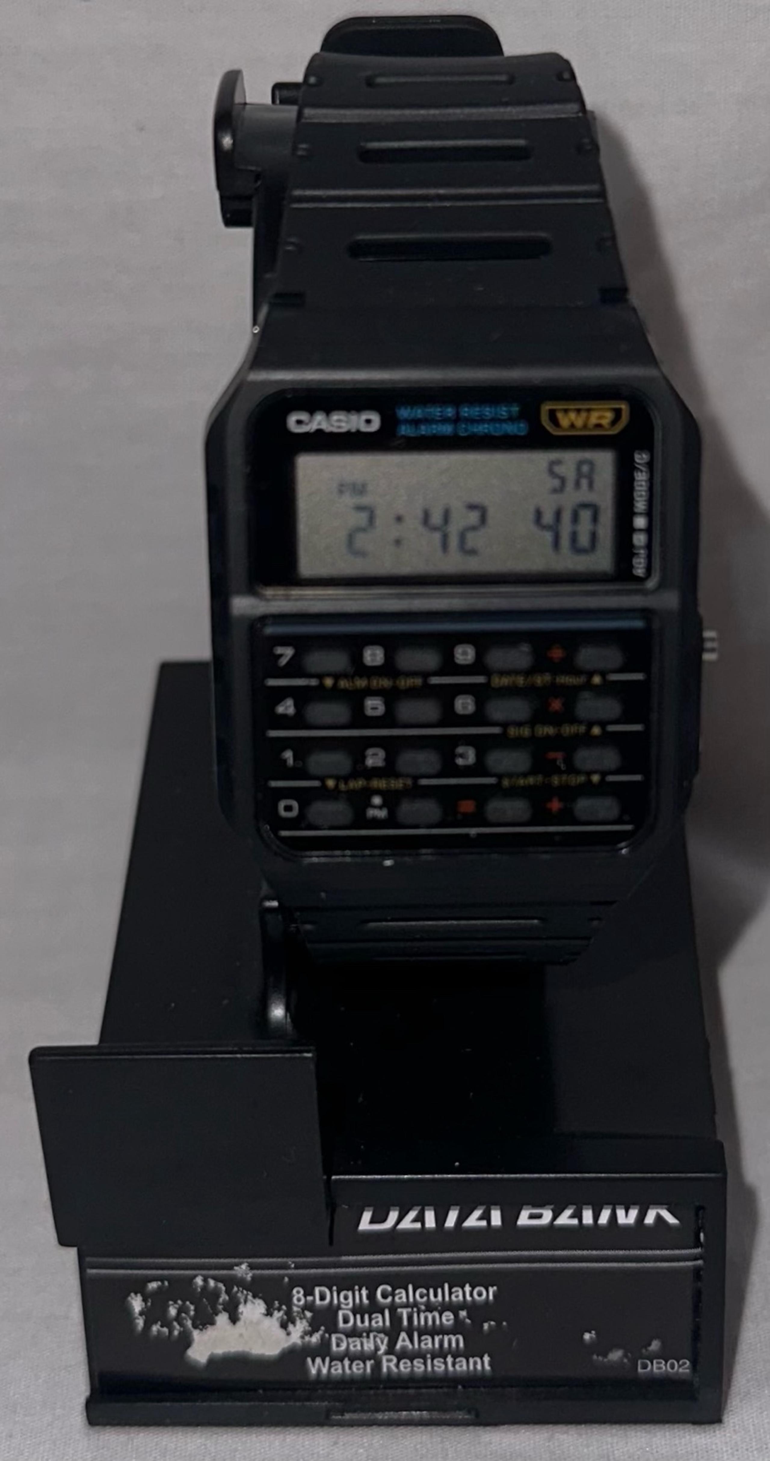 Brand New Casio Men's Data Bank Calculator Watch with Black Resin Strap