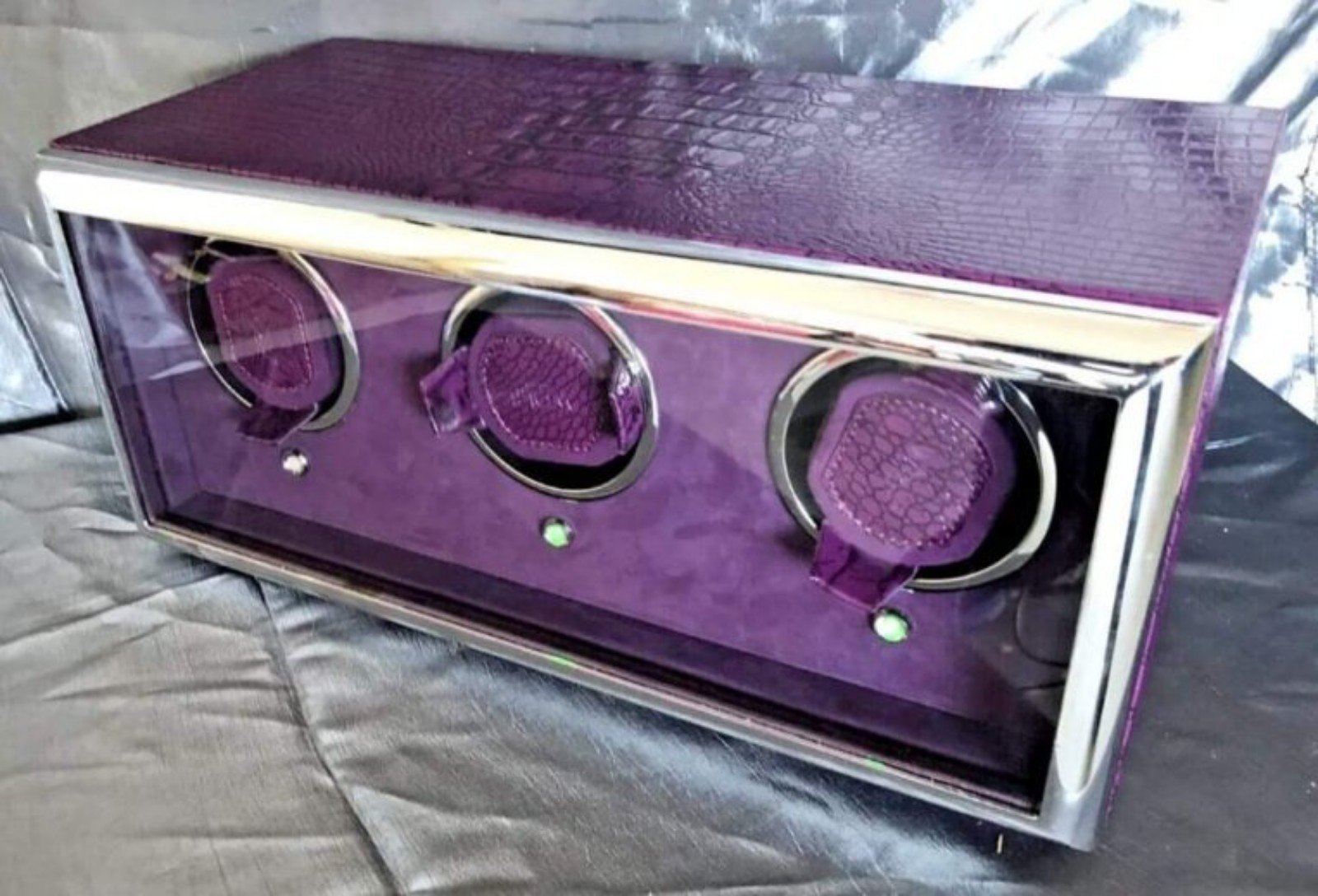 WOLF WATCH WINDER PURPLE ALLIGATOR... RARE