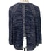 Massimo Dutti Navy Blue Marled Heavy Knit Split Back Sweater Sz small