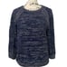 Massimo Dutti Navy Blue Marled Heavy Knit Split Back Sweater Sz small