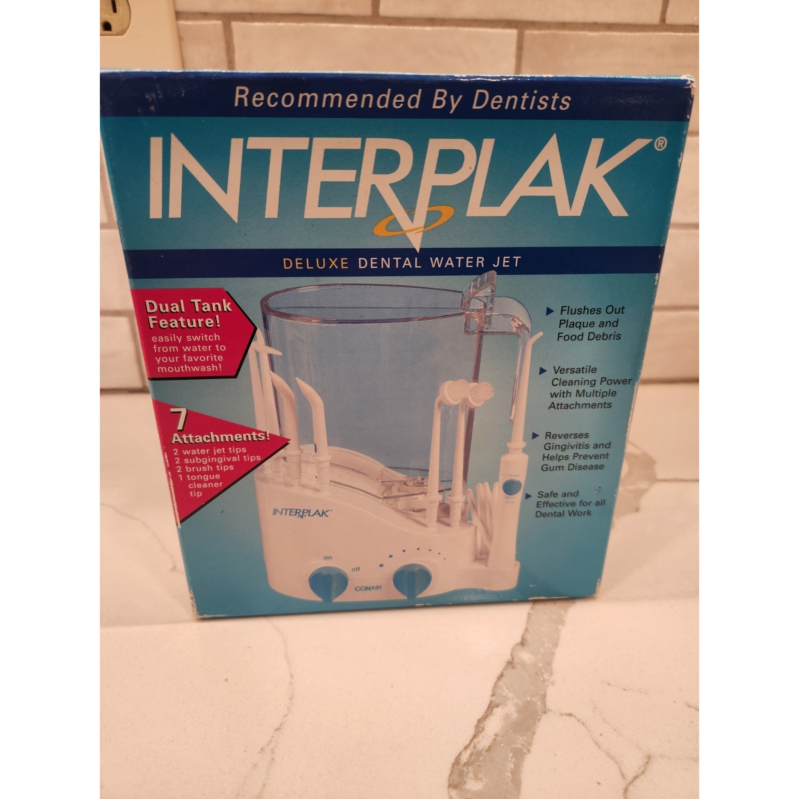 Conair Interplak Dental Water Jet System 7 Attachments Model WJ8R New Open Box