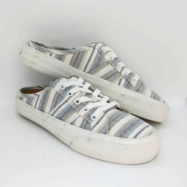 Crown Vintage Women's Pre-owned Gray/White Mules - sz. 6 1/2M