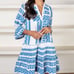 NWT THML SOUTH CAICOS EMBROIDERED DRESS-BLUE