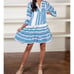 NWT THML SOUTH CAICOS EMBROIDERED DRESS-BLUE